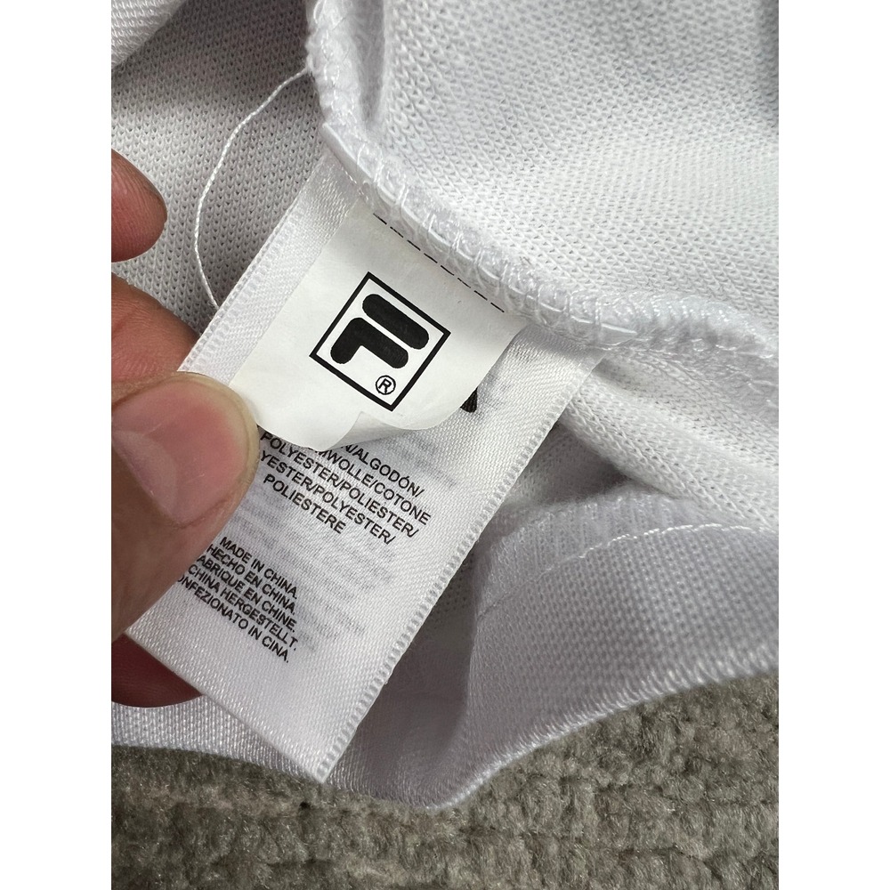 Fila Quarter Zip Pullover Mens Medium White Navy Colorblock Striped Sweatshirt - Picture 10 of 16